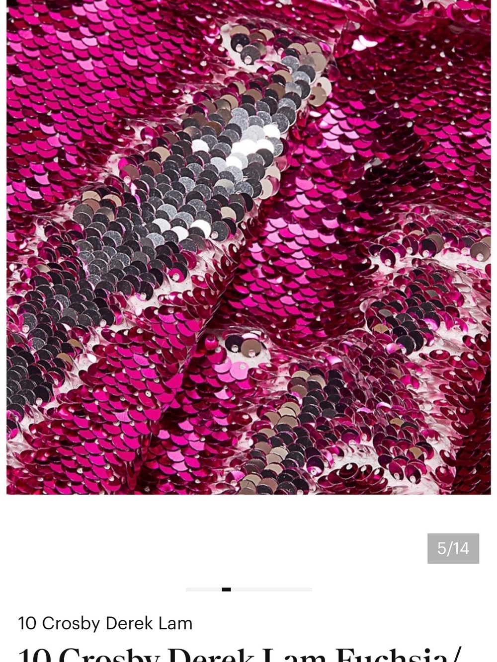 10 Crosby Derek Lam Metallic Fuchsia Sequin Mini Dress - Picture 4 of 10